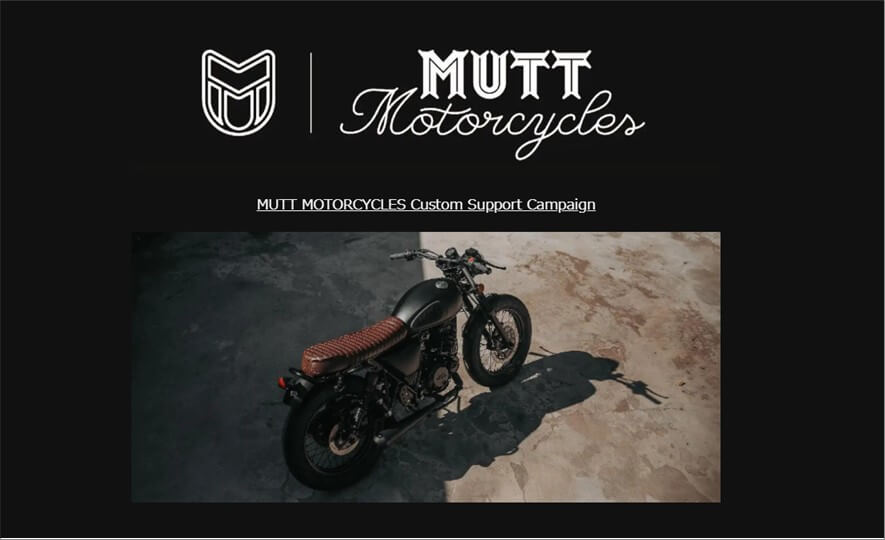 Mutt Motorcycles カスタムサポートキャンペンーン実施のお知らせ